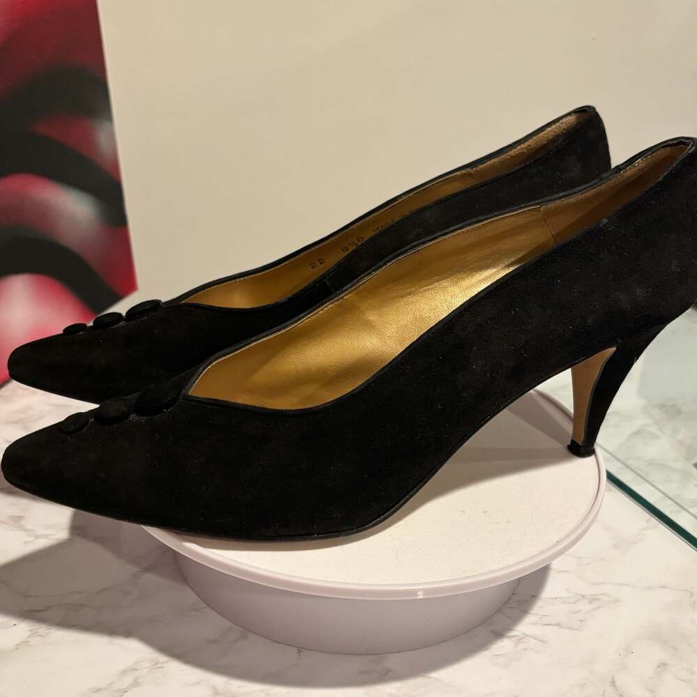 Morgan Taylor Women's Pumps Black Suede Size 8.5 - Picture 9 of 12